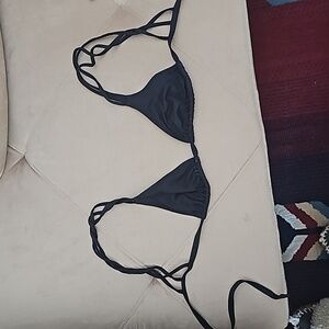 Black triangle bikini top